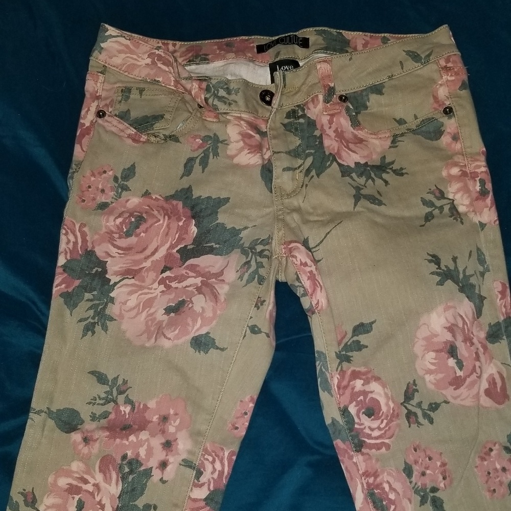 Floral Print Denim